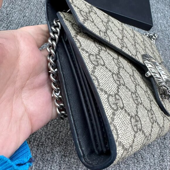 GUCCI Dionysus Chain Wallet Brown Canvas Shoulder Bag 699-011725 - Picture 5 of 16